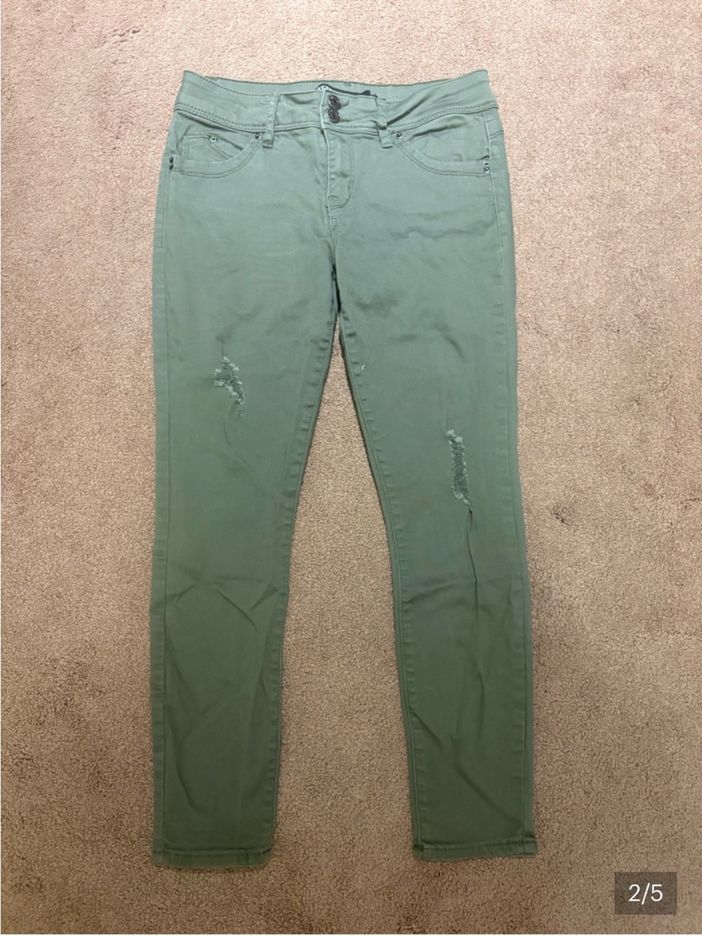 3 for $14 Bottoms up green skinny jeans size 4